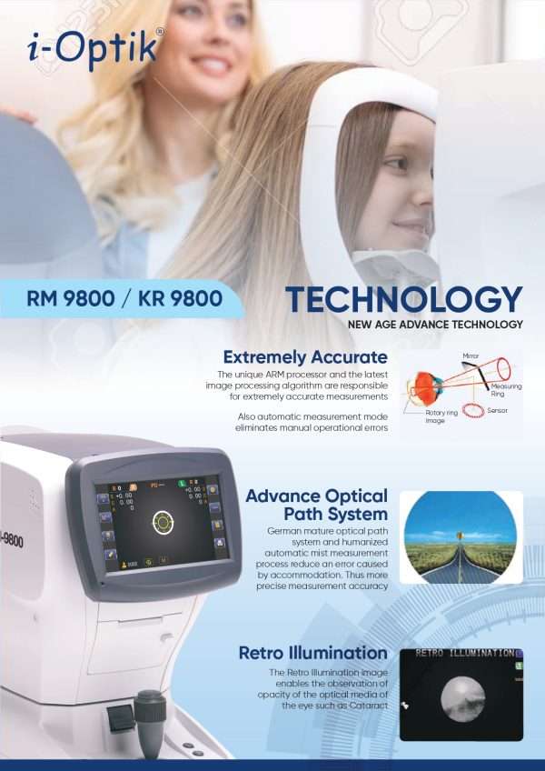 I-Optik Auto Refractometer & Autorefkeratometer: RM 9800 & KR 9800 - Image 2